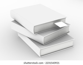 template empty book mockup set white background , 3D rendering - Shutterstock ID 2231543921