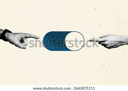 Template sketch image composite artwork collage of hand hold gesture showing finger point touch upload waiting online user data button