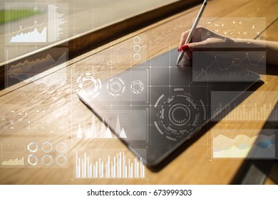Template for text, Virtual screen Background. Business, internet technology and networking concept.