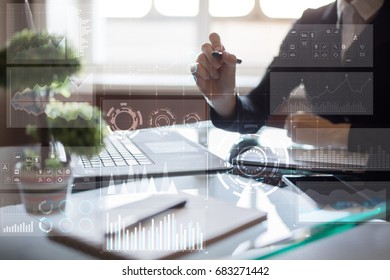Template for text, Virtual screen Background. Business, internet technology and networking concept.