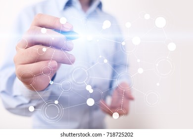 Template for text, Virtual screen Background with icons. Business, internet technology and networking concept.