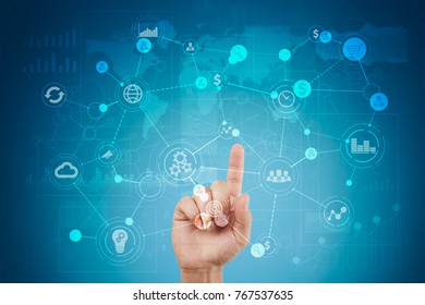 Template for text, Virtual screen Background with icons. Business, internet technology and networking concept.