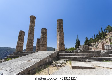 The Temple Of Apollo In Delphi Greece