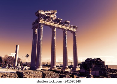 Temple Apollo at sunset Side, Antalya