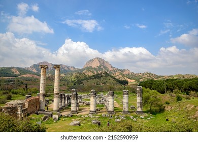 The Temple Of Artemis At Sardis (The Capital Of The Ancient Kingdom Of Lydia), The Fourth Largest Ionic Temple In The World, Is Situated On The Western Slopes Of The Acropolis.