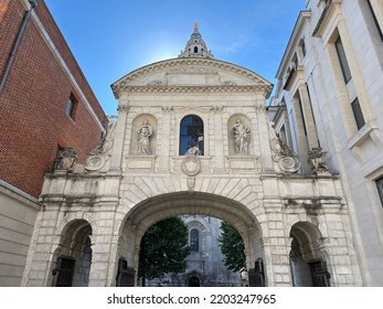 Temple Bar Gate In Paternoster Square In The City Of London