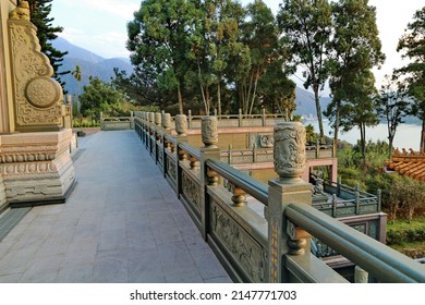 A Temple Of Confucious At Twilight At Sun Moon Lake