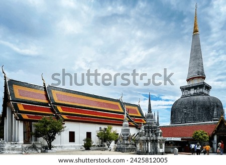 The temple design old thai culture of landmark