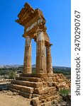 Temple of the Dioscuri in the Valley of the Temples in Agrigento, Sicily, Italy