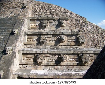 Temple Of The Feathered Serpent In Teotihuacan, Mexico