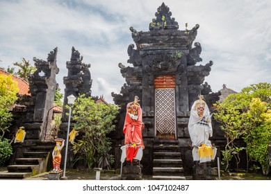 Temple Gate Paduraksa Decorated For Melasti, Hindu Ceremony Of Purification. Bali. Indonesia. 