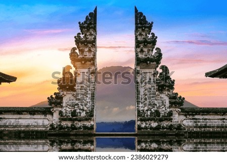 Temple gates at Lempuyang Luhur temple in Bali, Indonesia.