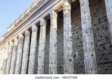 Temple Of Hadrian In Rome, Italy