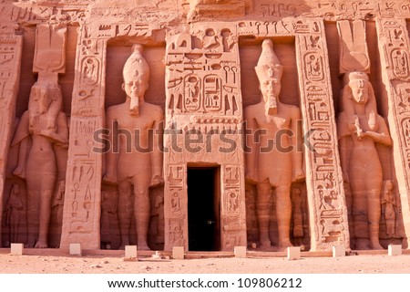temple of hathor at abu simbel, egypt