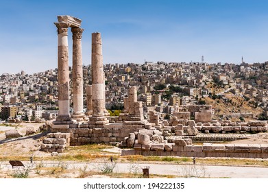 Temple Hercules Amman Citadel Complex Jabal Stock Photo 194222135 ...