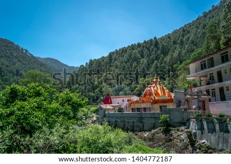 A temple in the Himalayan mountain. The temple is  known as Kainchi Dham.