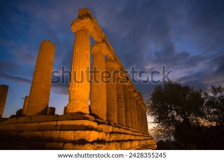 Temple of juno, valley of the temples, agrigento, unesco world heritage site, sicily, italy, europe