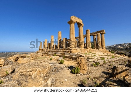 Temple of Juno in the Valley of the Temples in Agrigento, Sicily, Italy