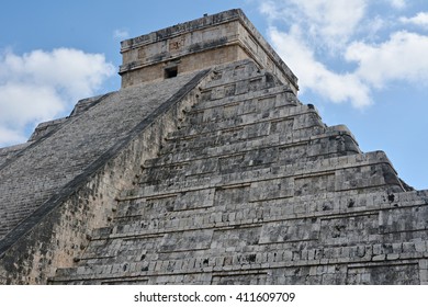 Temple Of Kukulkan, Pyramid In Chichen Itza, Yucatan, Mexico.
This Step Pyramid Is About 30 Metres High And Consists Of 9 Square Terraces, Each 2.57 Metres High, With A 6-metre Temple At The Summit.
