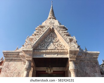 The Temple made by Marble Stone and old architecture.sakonnakhon thailand