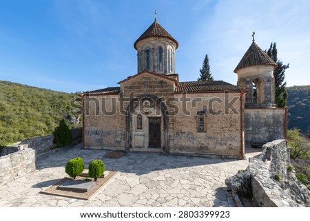 Temple in The Monastery of Saints David and Constantine, better known as Motsameta, a medieval Georgian Orthodox monastery in the Imereti region of Georgia