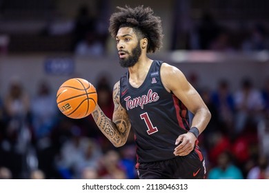 Temple Owls Guard Damian Dunn (1) During A NCAA Basketball Game Between The Temple University Owls And Southern Methodist University Mustangs, January 29, 2022, At Moody Coliseum, Dallas, Texas.