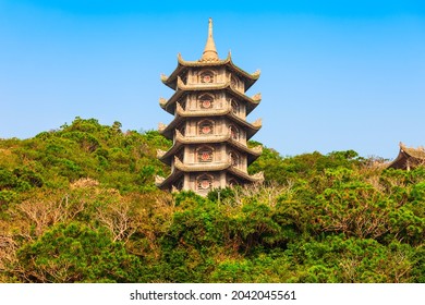 Temple pagoda at the marble mountains in Danang city in Vietnam