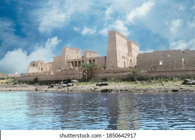 Temple Of Philae On The Nile River, After Its Transfer In The 1960s Due To The Aswan Dam Construction, Aswan, Egypt