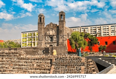 Temple of Santiago in the Plaza de las Tres Culturas at Tlatelolco - Mexico City, Mexico