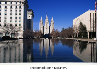 Temple Square Which Is The Home Of The Mormon Tabernacle Choir In Salt Lake City, Utah