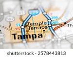 Temple Terrace. Florida. USA on a map