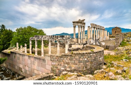 The Temple of Trajan an Pergamon. UNESCO world heritage in Turkey