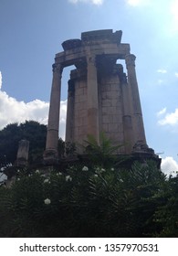 Temple Of Vesta, Ancient Edifice In Rome, Italy, Located In The Roman Forum Near The Regia And The House Of The Vestal Virgins