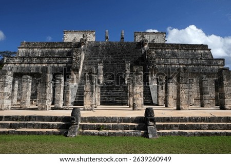 Temple of the Warriors in Chichen Itza complex, Yucatan, Mexico