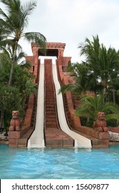 Temple water slide at Atlantis Resort on Paradise Island, Nassau, Bahamas.