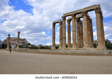 Temple of Zeus in Athens Greece built in honor of the god Zeus Olympus