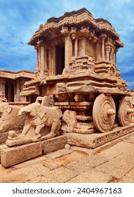 
					The temples of Hampi in Karnataka, India, include the historic and legendary Stone Chariot.