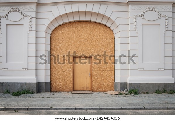 Temporary Entrance Door Wooden Door On Stock Photo Edit Now