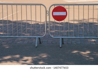 Temporary fencing. Security. Time is closed traffic.