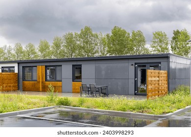 Temporary housing Helper buurt to replace broken houses due to earthquakes and gas extraction in Ten Boer municipality Midden-Groningen in Groningen province The Netherlands.