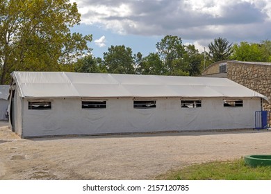 Temporary Stable Structure For Horses At Show Event