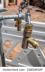 Temporary Water Supply For A Street Festival In Germany With Water Check Valves To Prevent Backflow Of Water