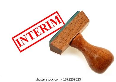 Temporary Work Concept With A Rubber Stamp Showing Interim On White Background 