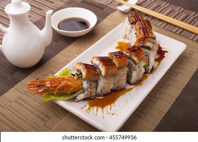 Tempting Japanese Unagi Dragon Roll On Stock Photo 455749936 | Shutterstock