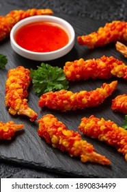 Tempura King Prawns With Sweet Chilli Dip Sauce, Dip