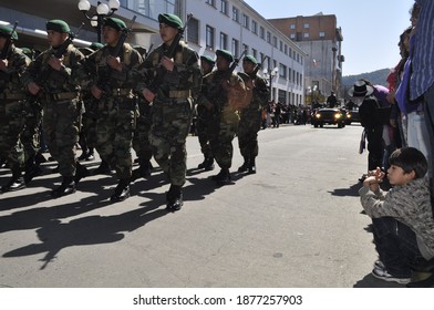 
Temuco, Chile, 09,14,2011. Chilean Army Parade In The Streets Of Temuco