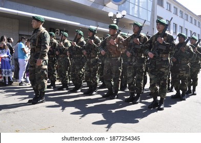 Temuco, Chile, 09,14,2011.Chilean Army Parade In The Streets Of Temuco