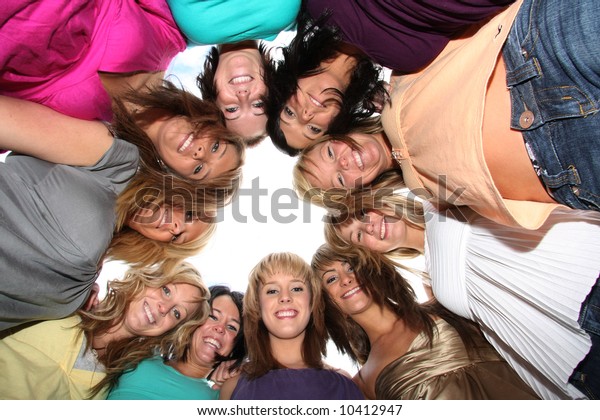 Ten Beautiful Girls Together Best Friends Stock Photo 10412947 ...