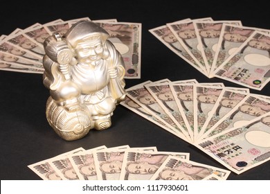 Ten Thousand Japanese Yen Bills And Daikoku God