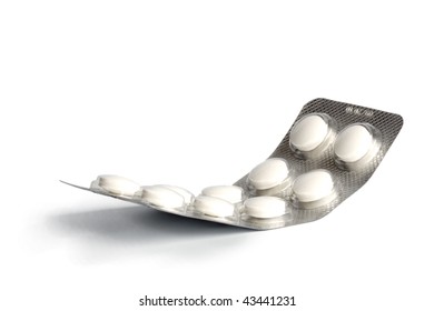 Ten White Tablets Packing Isolated Stock Photo (Edit Now) 43441231